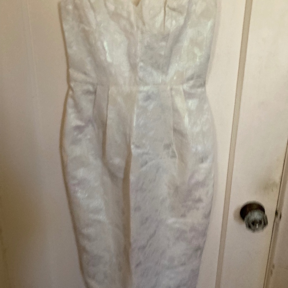 ASOS WHITE JACQUARD DRESS